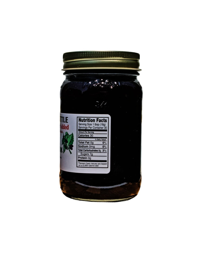 Nutrition Facts for No Sugar Added, Seedless Dutch Kettle Black Raspberry Jam on Harvest Array.