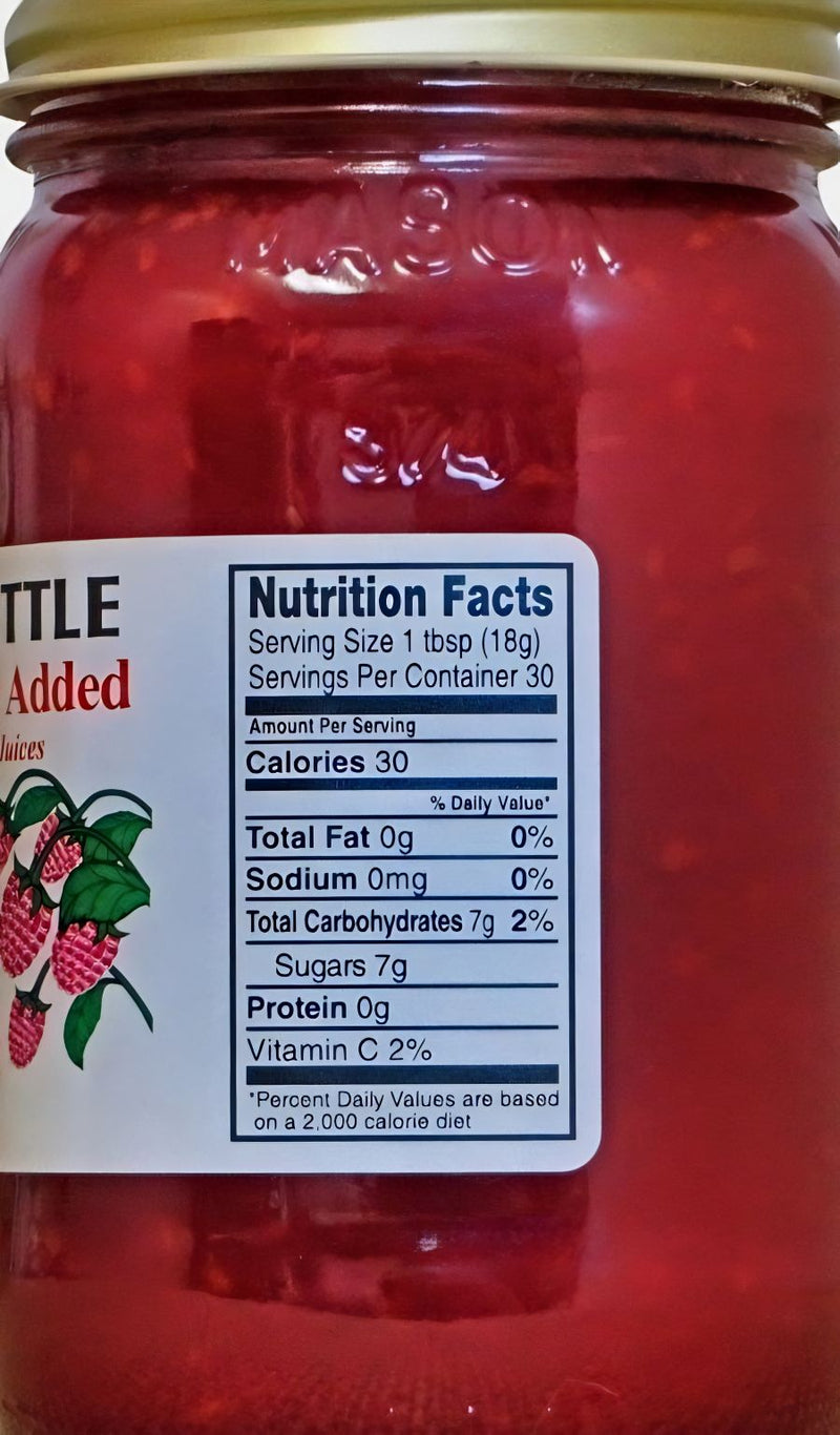 The Dutch Kettle No Sugar Added Red Raspberry Jam Nutritional Facts. Harvest Array