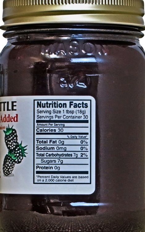 The Dutch Kettle No Sugar Added Blackberry Jam Nutritional Facts