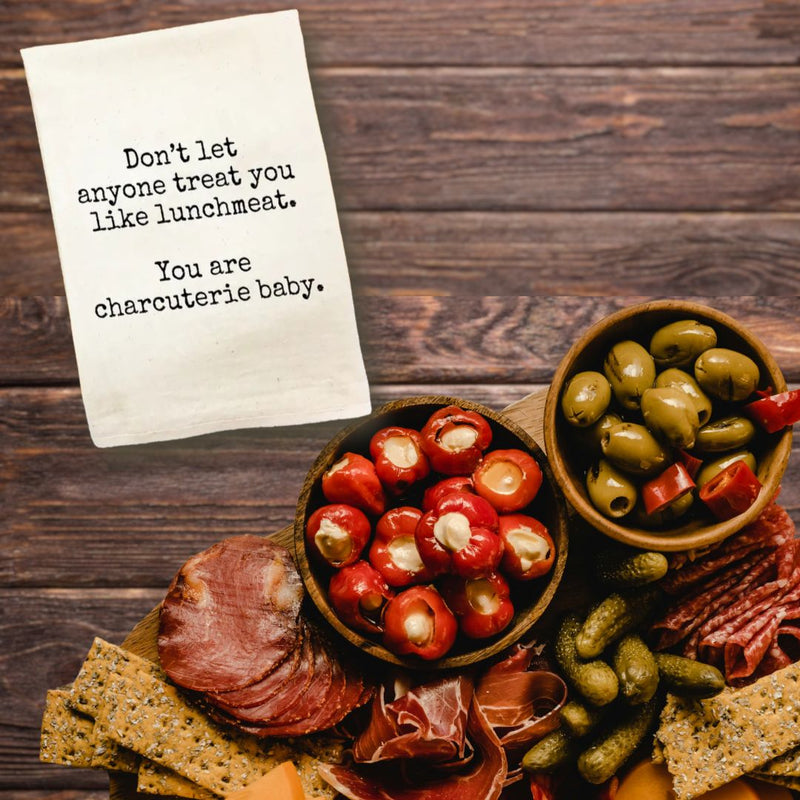 Shop online at Harvest Array to purchase  dish towels with sass like this one to remind yourself you are better than lunchmeat, you&