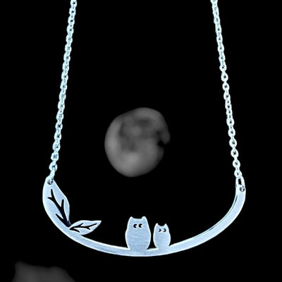 Two Owls Stainless Steel Necklace on Harvest Array