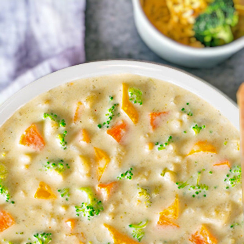 Make this family favorite Broccoli Cheddar Soup in minutes with Harvest Array&