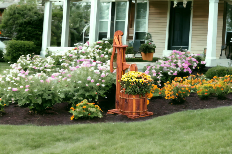 Large Amish Made Cedar Water Pump Planter