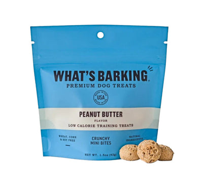 What's Barking Crunchy Mini Bites Peanut Butter Dog Treats.