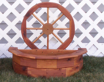 Cedar Wagon Wheel Planter makes a great addition to your outdoor décor