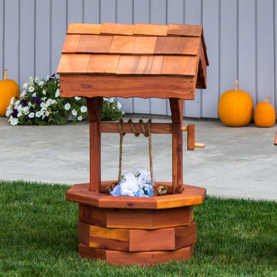 Medium Sized Amish Made Cedar Wishing Well