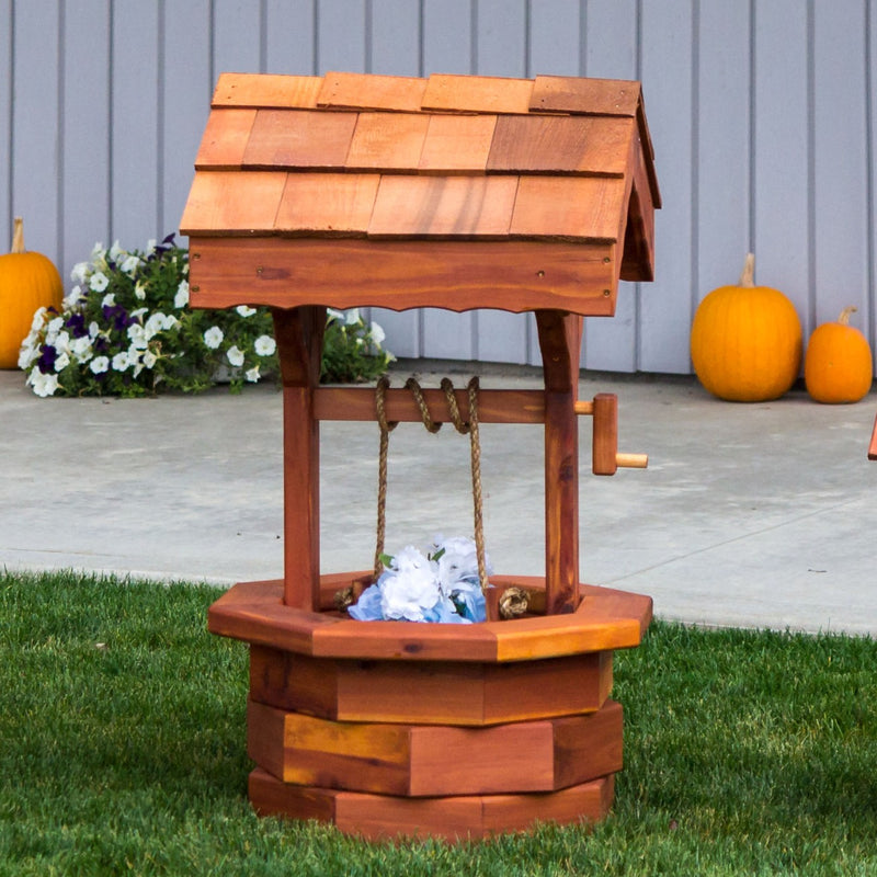 Medium Sized Amish Made Cedar Wishing Well