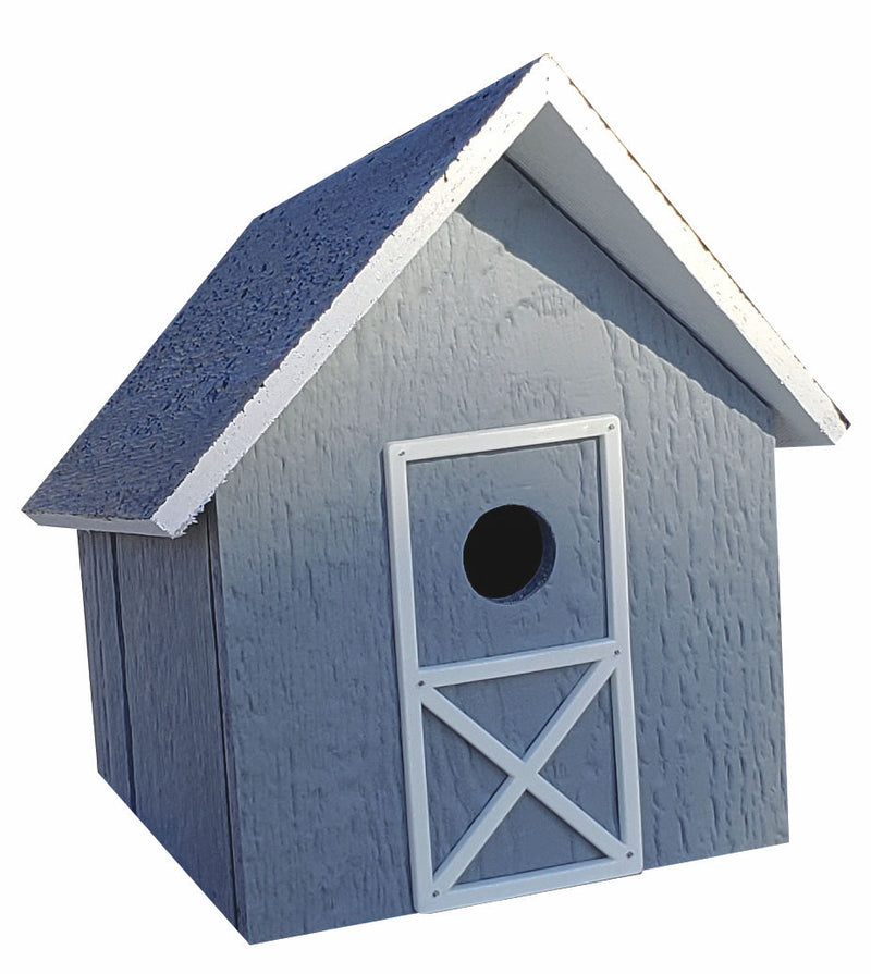 Blue Amish Made Wooden Birdhouse