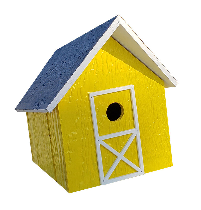 Yellow Amish Made Wooden Birdhouse