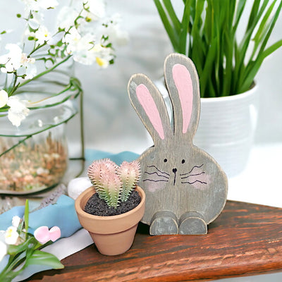 This cute Wooden Bunny with Plant Decoration from Harvest Array is a fun addition to your Easter and Spring Décor.