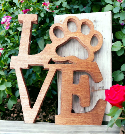 Handmade Wooden Pet LOVE Sign