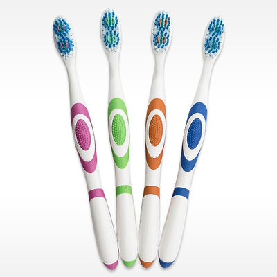 Newman Toothbrushes with Tongue Cleaner also have a non-slip thumb grip. 