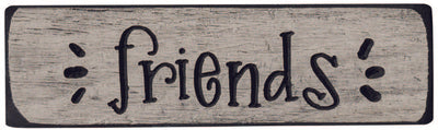 6 Inch Engraved "friends" Wooden Magnetic Signs