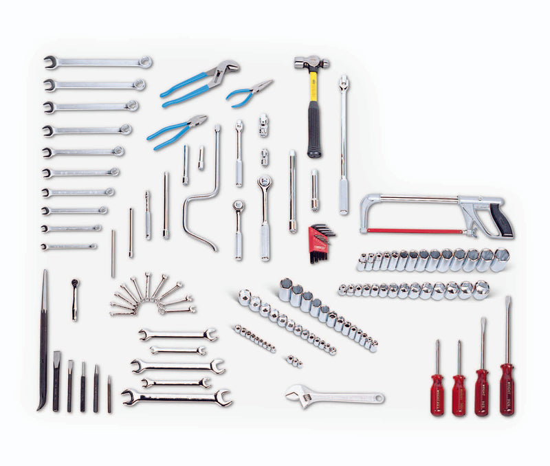 135 Piece Fractional Mechanics Set 1/4", 3/8" & 1/2" Drives, Tools Only