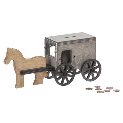 Painted Horse and Buggy Coin Bank