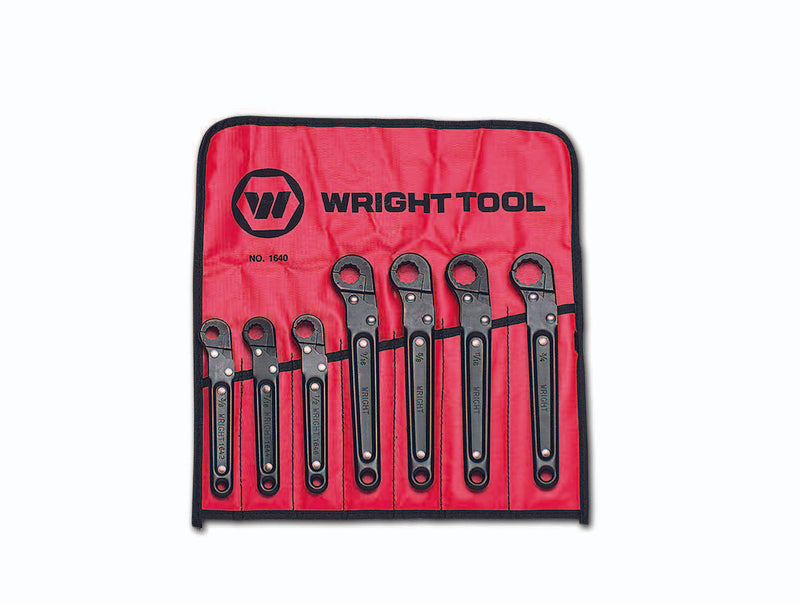 Ratcheting Flare Nut Wrench 7 Piece Set - 3/8" thru 3/4"