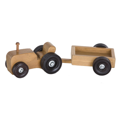 Harvest Small Wooden Toy Tractor Wagon