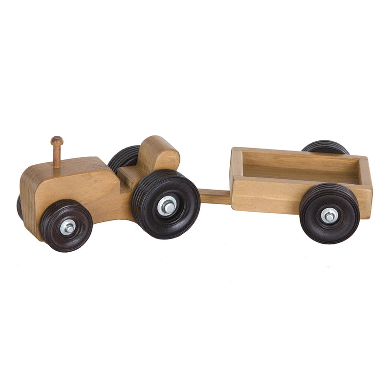Harvest Small Wooden Toy Tractor Wagon