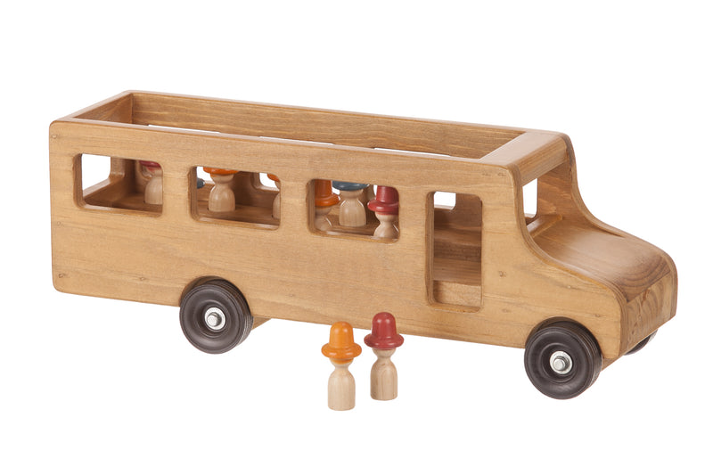Large harvest Wooden School Bus with Little People