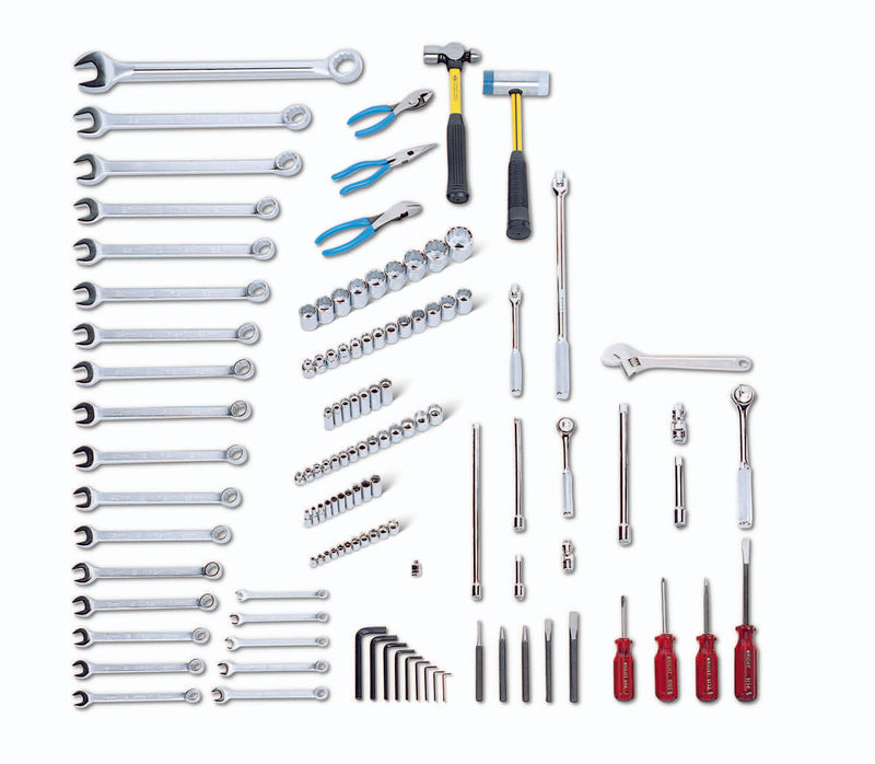 122 Piece Metric Service Set 1/4", 3/8" & 1/2" Drives, Tools Only