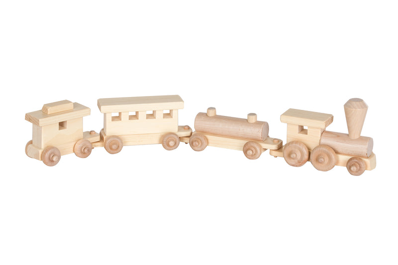 Unfinished Wooden Toy Trainis handcrafted in Lancaster, PA.