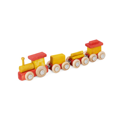Red and Yellow Small Wooden Train