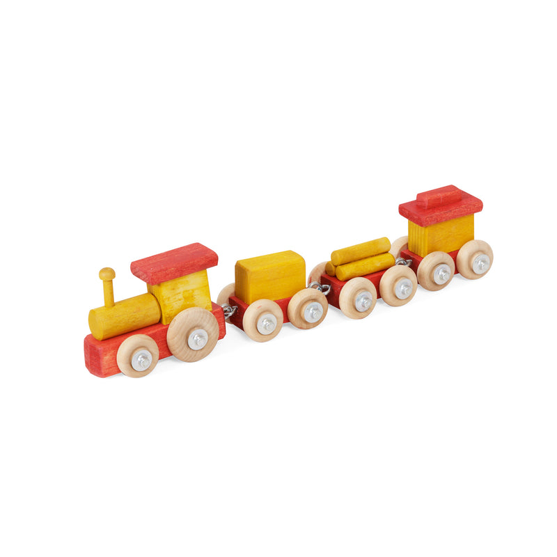Red and Yellow Small Wooden Train great for imaginative play.