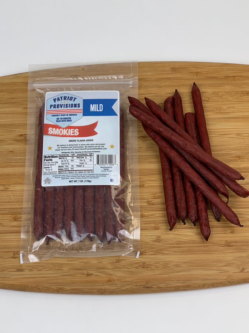 Mild Flavored Patriot Provisions Beef Stick Smokies