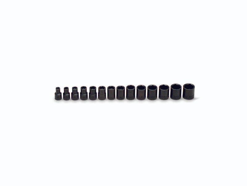 3/8" Drive 14 Piece Set - 6 Point Standard Metric Impact Sockets, 6mm - 19mm