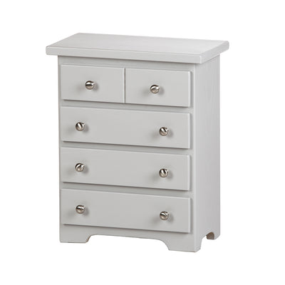 Doll Furniture - Grey Wooden Chest of Drawers 