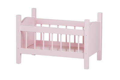 Pink 21 Inch Long Wooden Baby Doll Crib