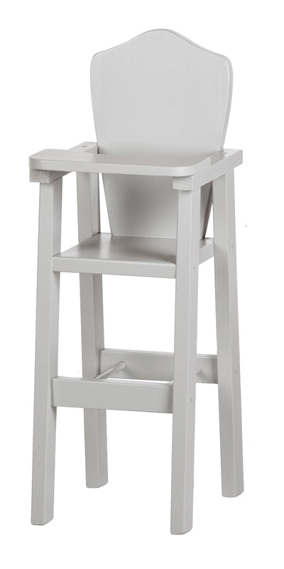Grey Wooden High Chair for Dolls