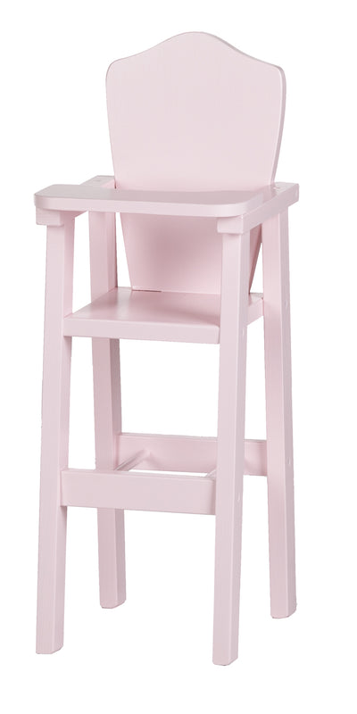 Pink Wooden High Chair for Dolls