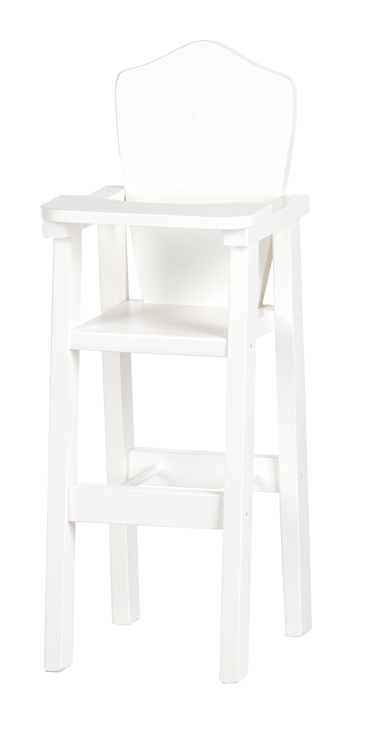 White Wooden High Chair for Dolls