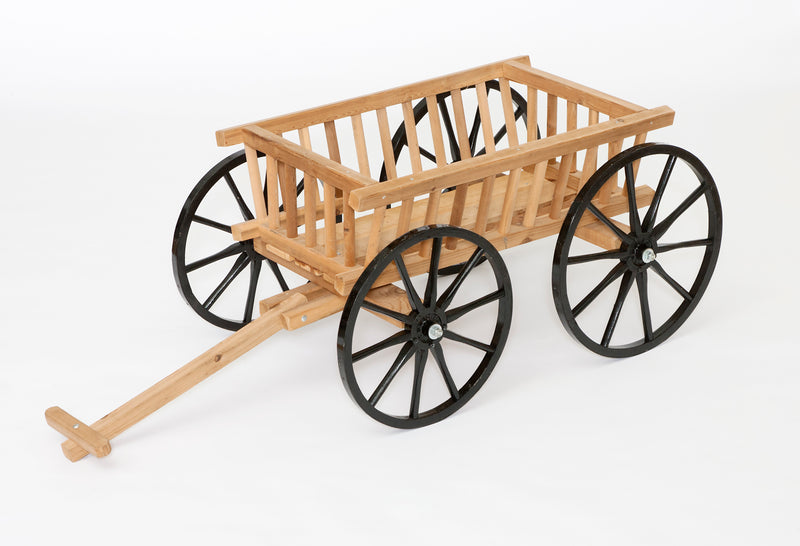 Side view of the Amish Made Cedar Pumpkin Wagons