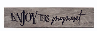 Enjoy This Moment Engraved Wooden Plank Signs - 24 Inches