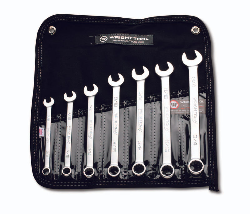 Combination Wrench WRIGHTGRIP® 2.0 7 Piece Set - 12 Point Satin 3/8" - 3/4"