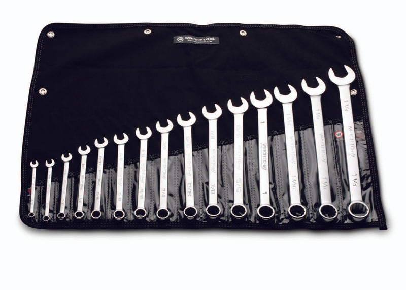 Combination Wrench WRIGHTGRIP® 2.0 15 Piece Set - 12 Point Satin 5/16" - 1-1/4"