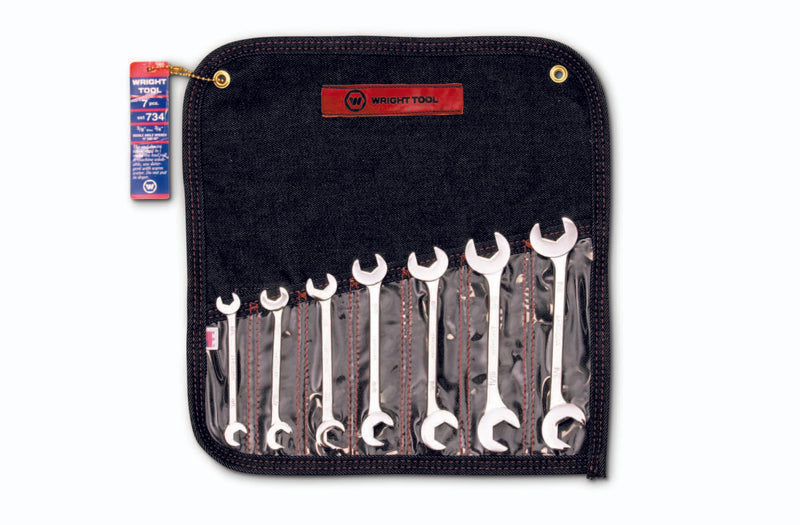 Open End Wrench 7 Piece Set - Double Angle 15° & 60° 3/8" - 3/4"