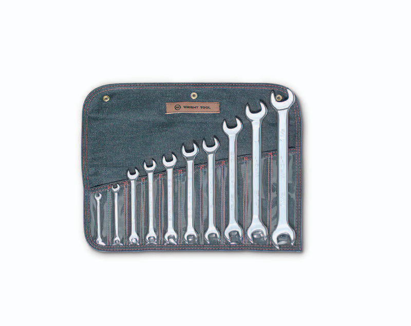 Open End Wrench 10 Piece Set - Full Polish 1/4" - 1-1/8"