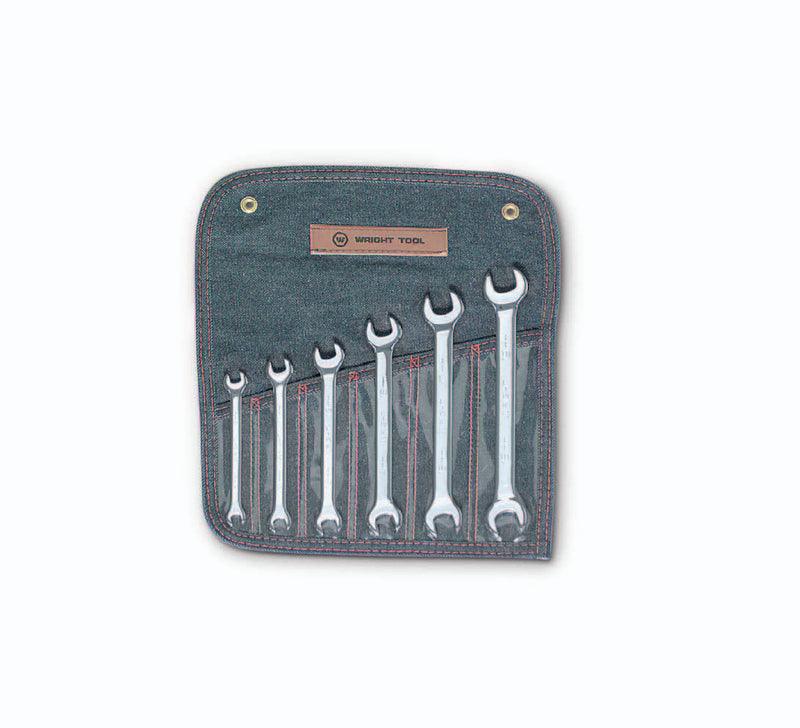 Open End Wrench 6 Piece Set - Full Polish Metric 8mm - 19mm