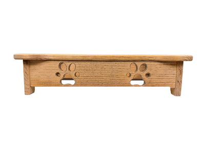 Double Wooden Dog Feeders (Low) holds Two Quarts