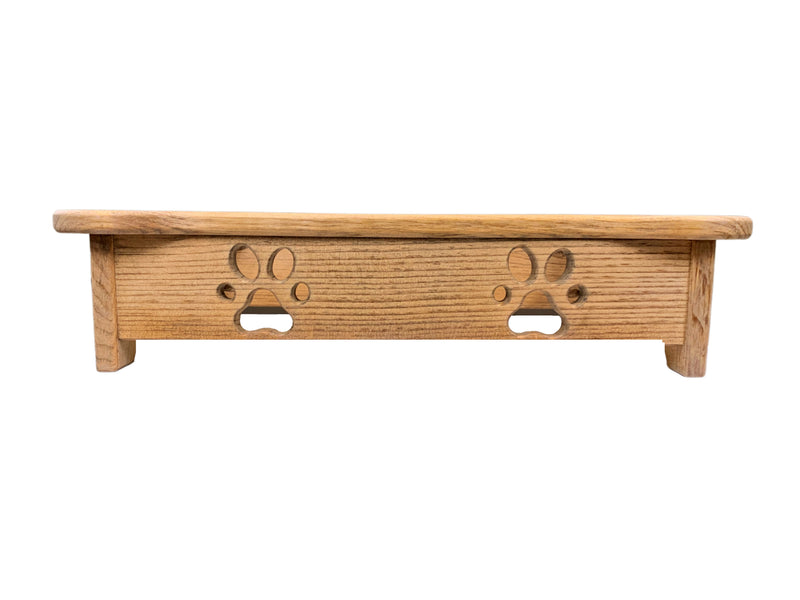 Double Wooden Dog Feeders (Low) holds Two Quarts