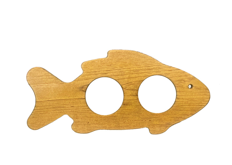 Fish Shaped Made in America Wooden Cat Feeder.