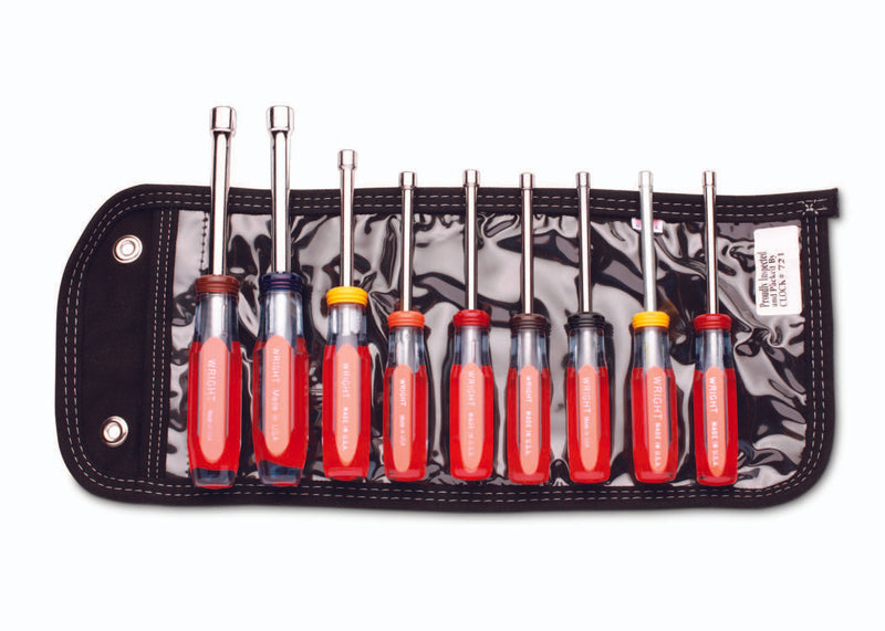 Nut Driver 9 Piece Set Metric Hollow Shaft w/Pouch - 4mm - 11mm