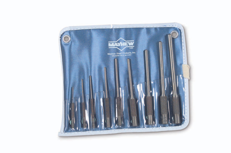 Roll Pin Pilot Punch 9 Piece Set w/Pouch (Mayhew 