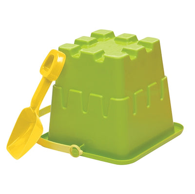 8" Sand Mold, Pail & Shovel Beach Sandbox Toys showing Green Castle Mold from Harvest Array