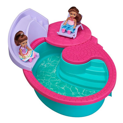 The pool fits most of your 11.5" or smaller fashion dolls