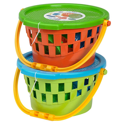 Orange and Green 8 Piece Jumbo Beach and Sandbox Bucket Combo From Harvest Array