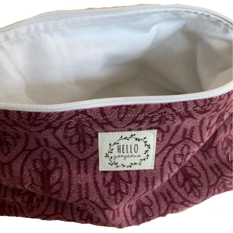 Purple Makeup bag showing inside